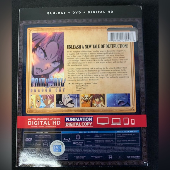 Fairy Tail The Movie Dragon Cry Blu-Ray+DVD New - Picture 2 of 5